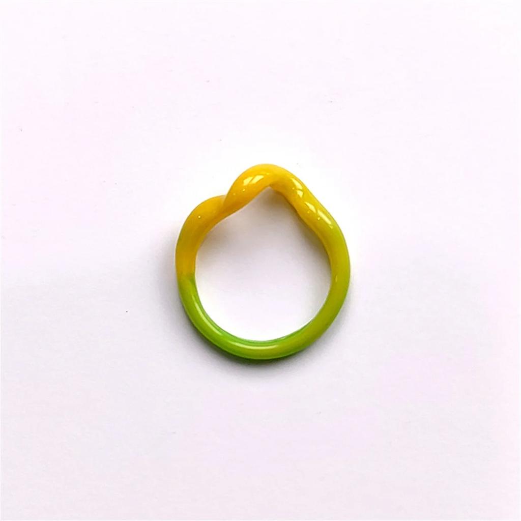 Aesthetic Candy Fun Resin Acrylic Imitated Crystal Geometric Round Classic Open Ring Fashion Irregular Rings Women Men Jewelry