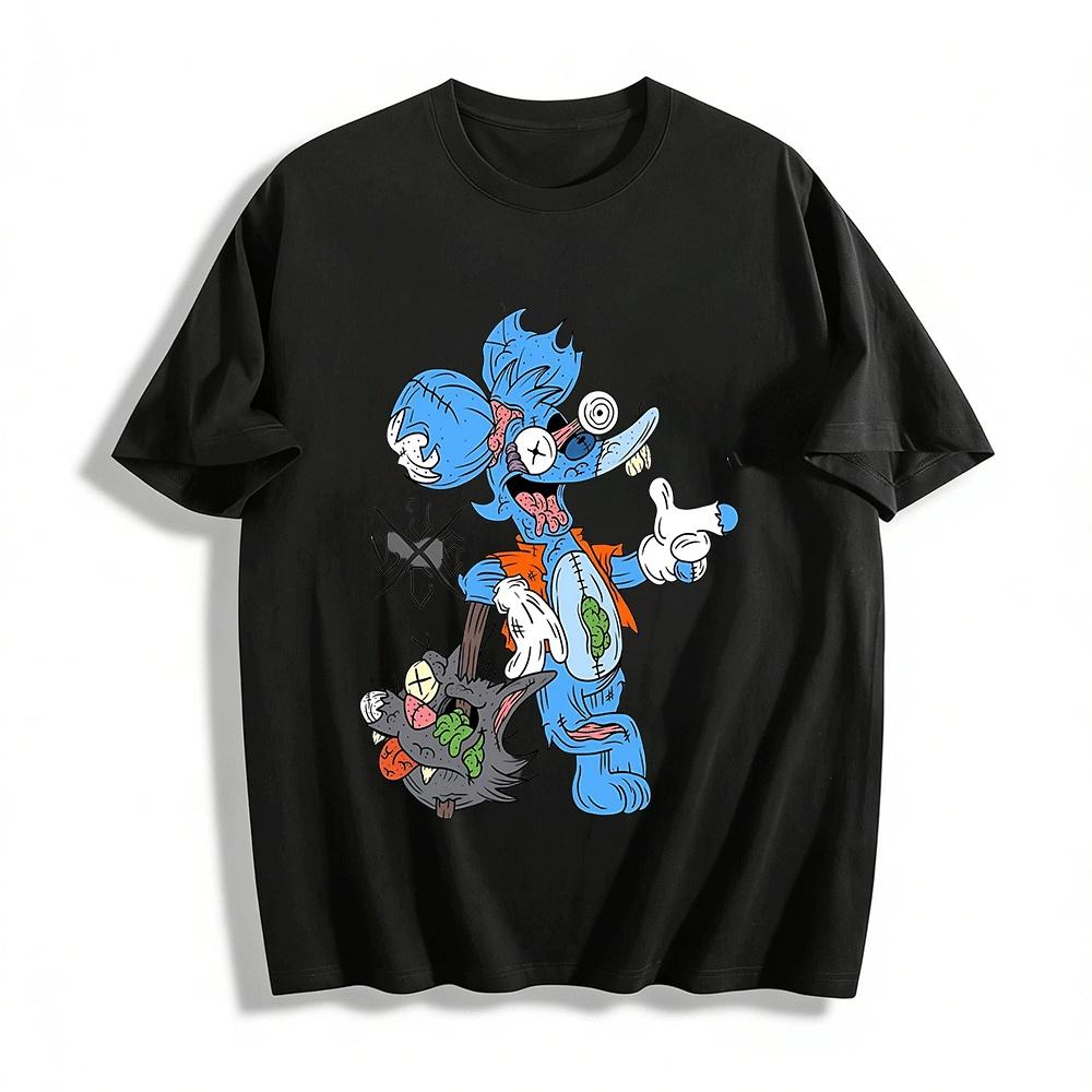 Zombie Style Simpson Print Cool Trendy Short Sleeve T-Shirt Pure cotton T-shirt XXS