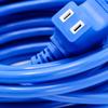 Ultra-soft cross-shaped extension cord, 15m, 3 outlets (blue)