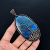 Tree Of Life Labradorite Pendant, Handmade Gemstone 999 Copper Wire Wrap Pendant Antique Jewelry, For Gift Silver Jewelry