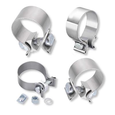 YESprime 4pcs Muffler Band Muffler Clamp 44-47mm Harley Compatible Pipe Clamp Stainless Hose Band Epi Silencer
