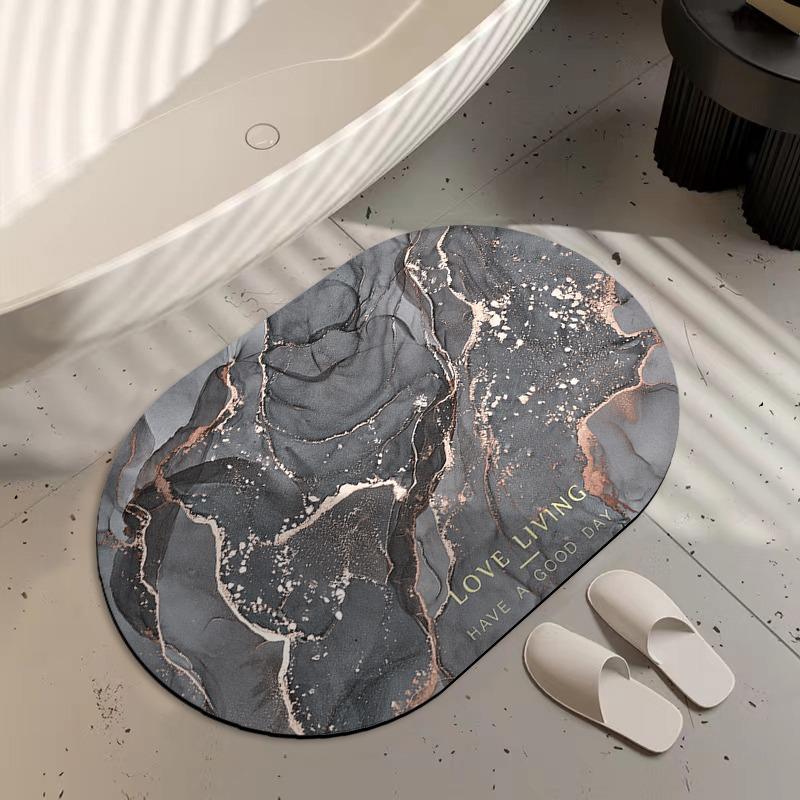 Bathroom Carpet Non-slip Floor Mat Absorbent Diatom Mud Foot Mats Imitation Marble Home Decor Rug for Toilet Shower Area