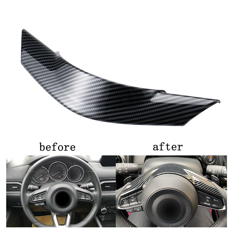 1pc Car Steering Wheel Upper Trim for Mazda CX5 2017-2018 Steering Wheel Decoration Panel Cover Sticker Car Interio