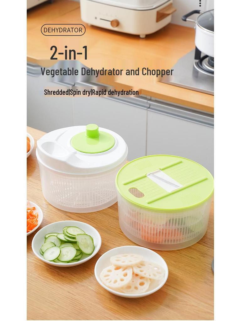 Hand-Crank Vegetable Dehydrator, Washer, Spinner, Chopper & Slicer