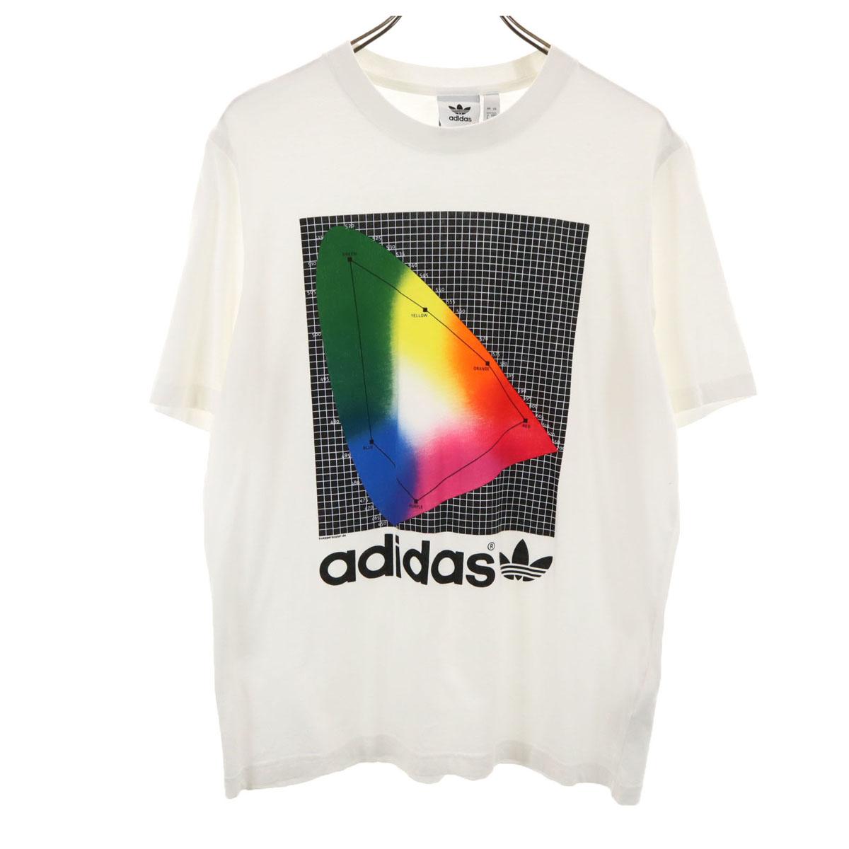 

Мужская футболка с коротким рукавом adidas Originals с принтом Spectrum, L, молочно-белая, б/у