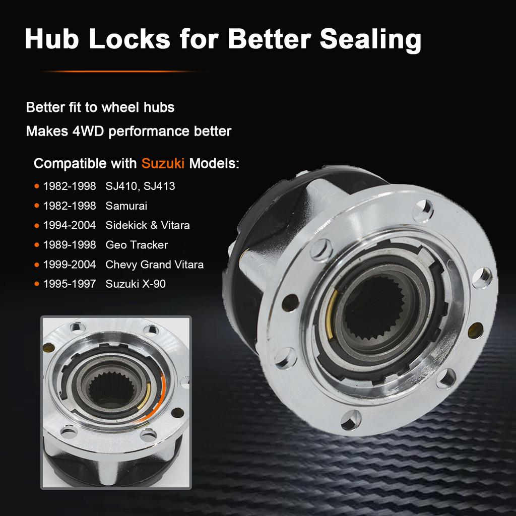 For Suzuki Samurai SJ413 Mechanical Hubs Free Wheel Locking Hubs Vitara Jimny SJ410 X90 Escudo Sierra Alloy 4381060A00 26 Spline