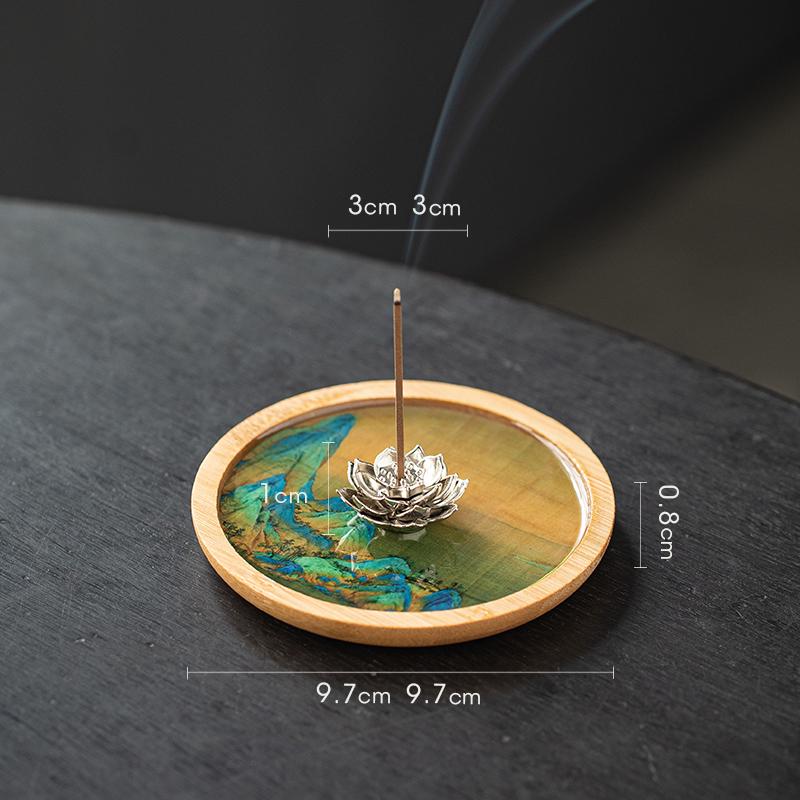 Zen Lotus Heart Sutra Incense Holder - Small Indoor Burner for Tea Ceremony and Sandalwood/Agarwood Incense