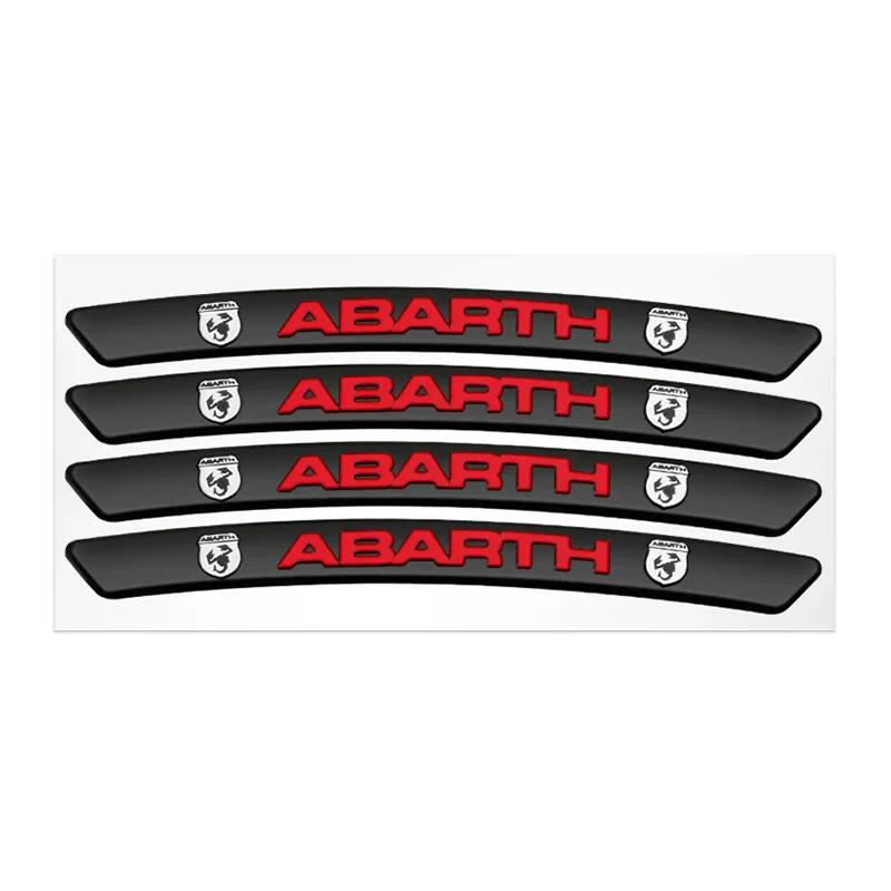 Aluminum Auto Racing Car Wheel Hub Sticker Rim Decal Badge For FIAT Abarth 500 Panda Bravo Punto Tipo Linea Ducato Accessories