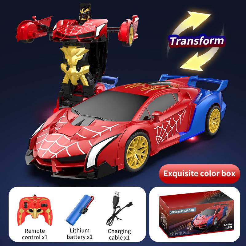 1:18 Remote Control Police Car/Robot Transformer - Spider Iron Man Edition