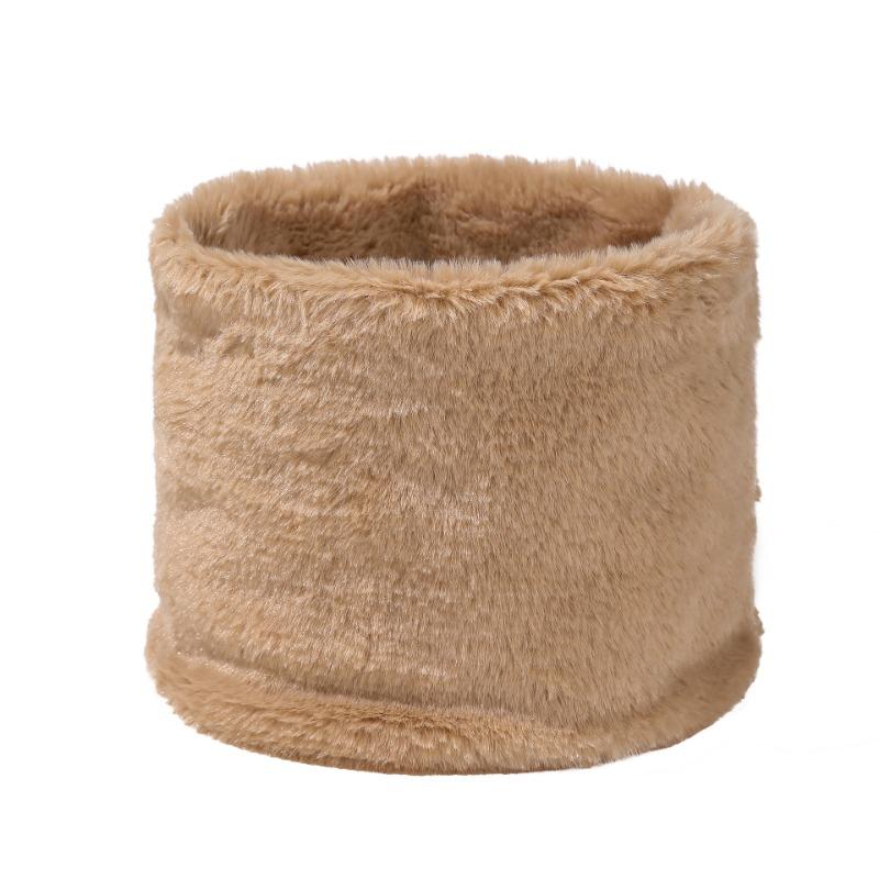 Autumn and Winter Velvet Thickened Single-ring Sleeve Elastic Scarf Men and Women Versatile Solid Color Windproof Neck Scarf