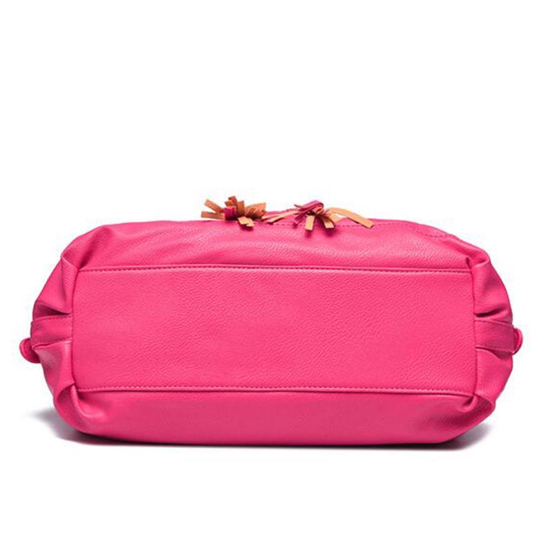 Yogodlns Women PU Leather Tassel Handbags Shoulder Bag Big Tote Purse New Fashion Messenger Bags