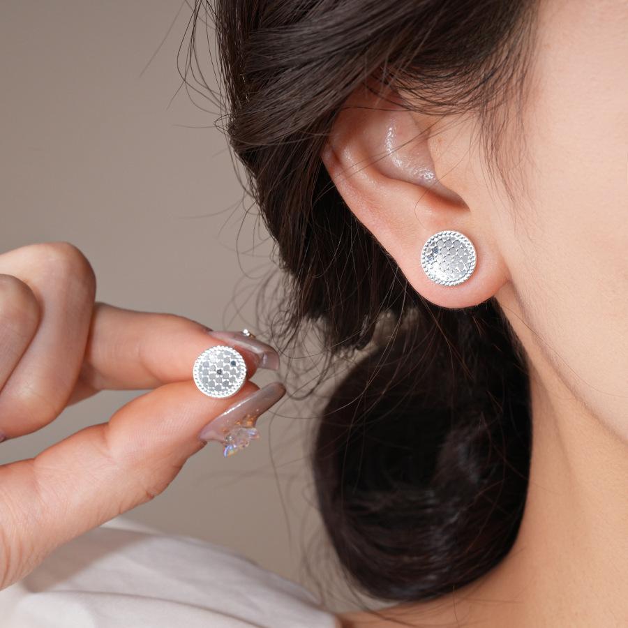 Silver Needle Super Fairy Elegant Bow Flower Stud Earrings French Light Luxury Earrings Literary Style Sweet Versatile Earrings