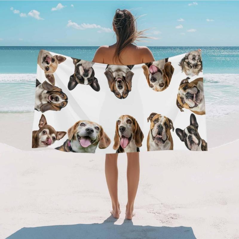 

Beach Towel Funny Dog Animal Bath Pool Towels Cute Doggy Peep Puppy Absorbent Beach Towel Soft Large Quick Dry Lightweight W30*H60(CM)