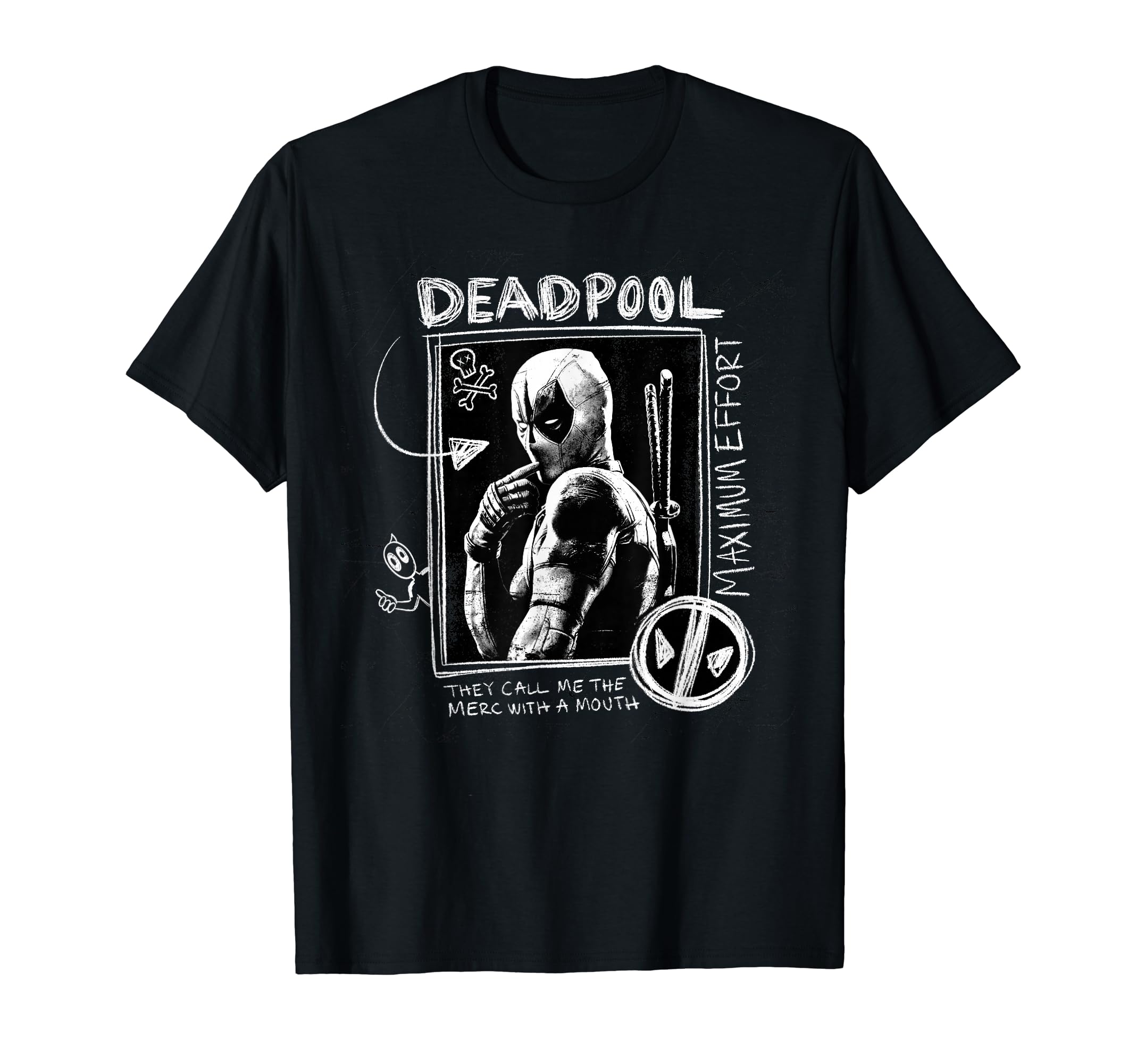 

Marvel Studios Deadpool & Wolverine Maximum Effort Chalk Art T-Shirt