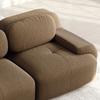 4-Seater Sofa Soft Corduroy, Frameless, 32D High-Elastic Padding, Pet-Friendly, Vacuum-Packed, Combinable, No Assembly for Bedroom and Office, Brown