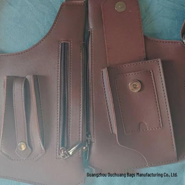Unisex Leather Crossbody Underarm Bag - Outdoor Multi-function Square Phone Vest Bag