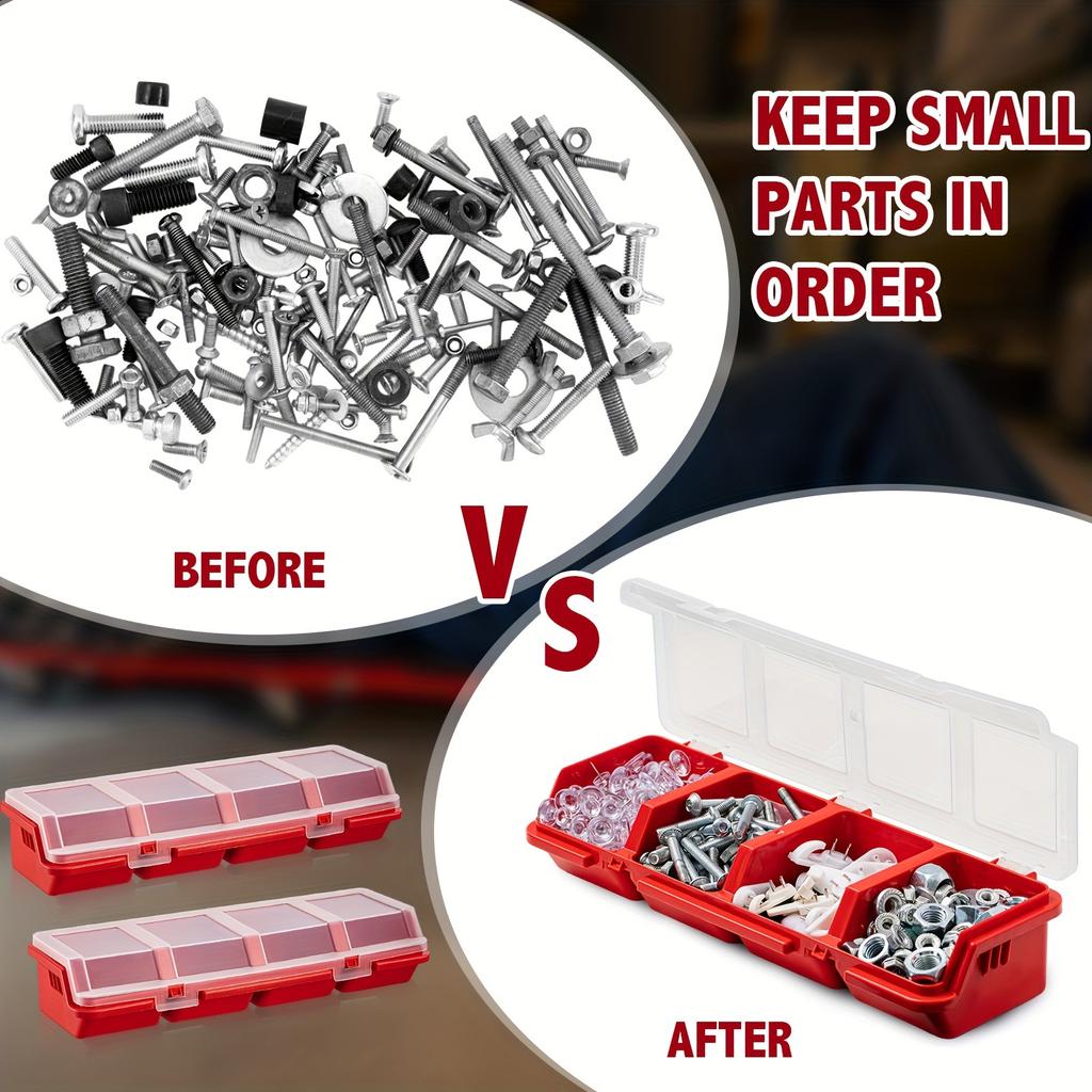 Parts Screw Storage Box, Storage Box, Miscellaneous Box, Transparent Tipping Bucket Container, Organizing Storage Box