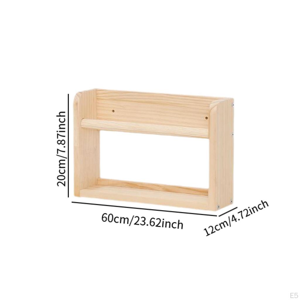 Schwebendes Bücherregal aus Holz, Bücherständer, Dekoration, robust, modisch, Bilderrahmenhalter, Wandregal