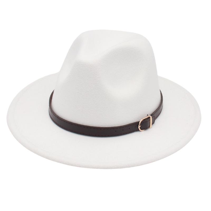 European And American Style Small Belt Top Hat Model Wears And Takes Pictures, Big-Brimmed Jazz Hat Modifies Face Shape, Ethnic Style Men'S And