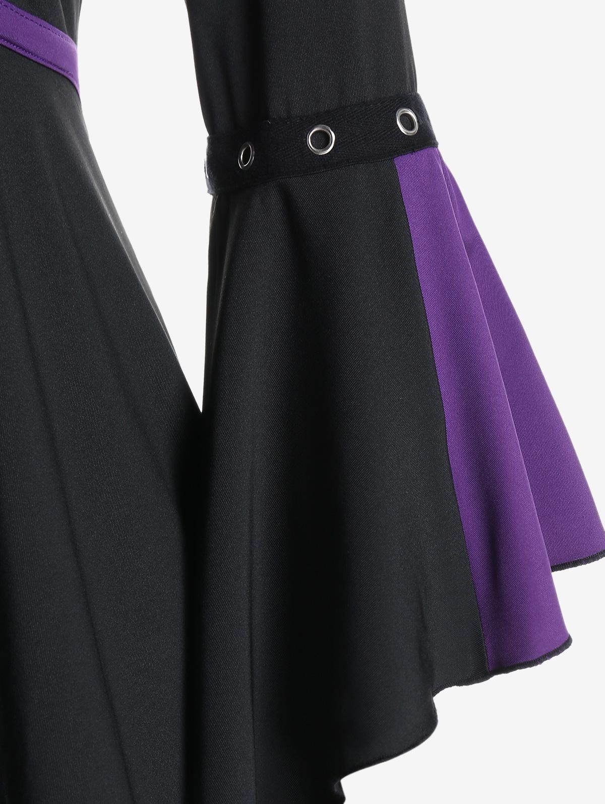 Готическая футболка с расклешенными рукавами Rosegal на шнуровке — фото 4