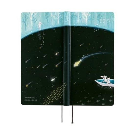 Hobonichi Techo 2027 Weeks English Version Kubota Hiroko Light Blue Forest Meteor Shower January Start Weekly Planner Left Slim Vertical
