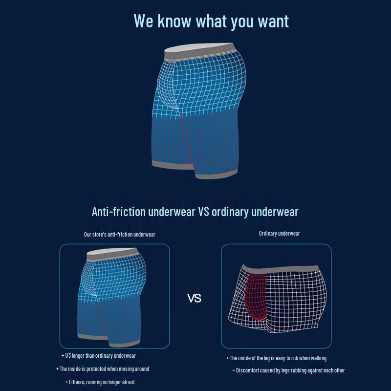 Nanjiren Men's 10A Antibacterial Boxer Briefs 3-Pack