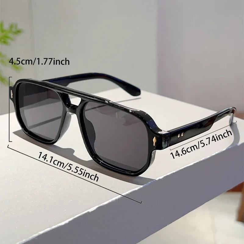 Retro Double Bridge Square Sunglasses Women Trending Vintage Designer Black Sun Glasses Cute Female Eyewear UV400 Shades