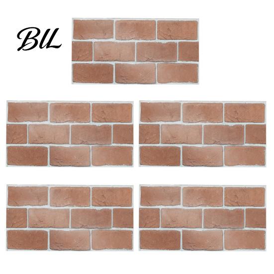 Oil Proof Wall Stickers for Bathroom 5Pcs Vintage Brick Tile Stickers, Waterproof Oil?Proof Wallpaper, Peel Sheets Kitchen & Stick Backsplash Living
