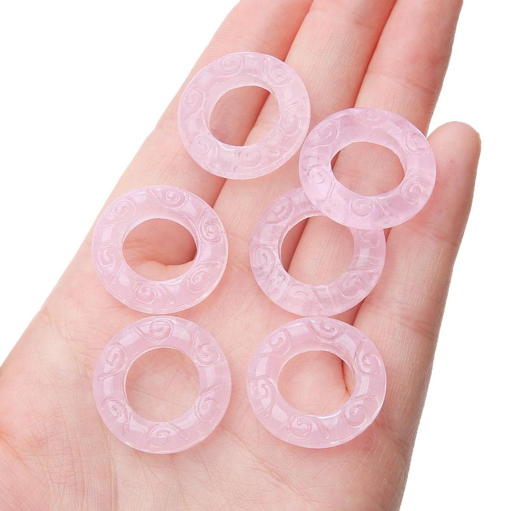25mm 5 Stück/Beutel Glas Laufring DIY Armband Halskette Ohrringe Handwerk Schmuckzubehör