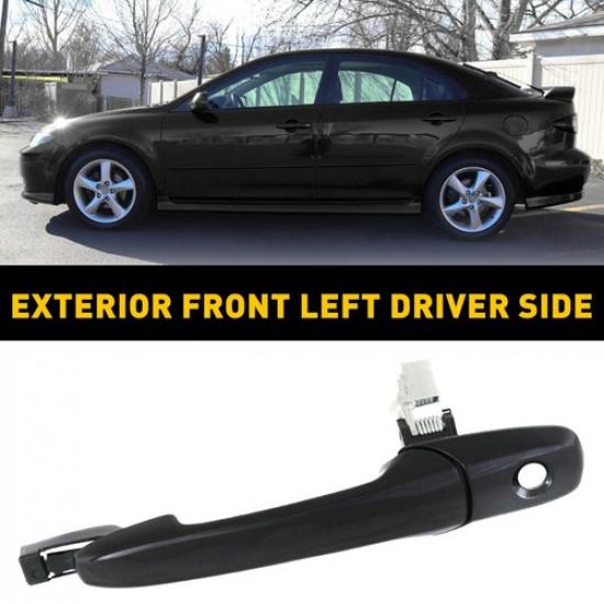 Door Handle Outside Black Smooth Driver Front Side For 6 Mazda 3 CX-9 RX-8