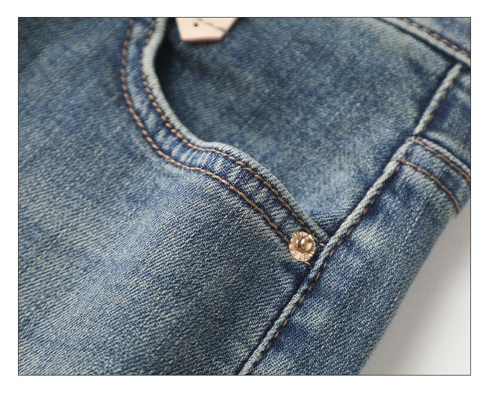 Women's High Waist Slimming Rolled Hem Denim Cigarette Pants - 2024 Autumn Fashion Straight Leg Crop