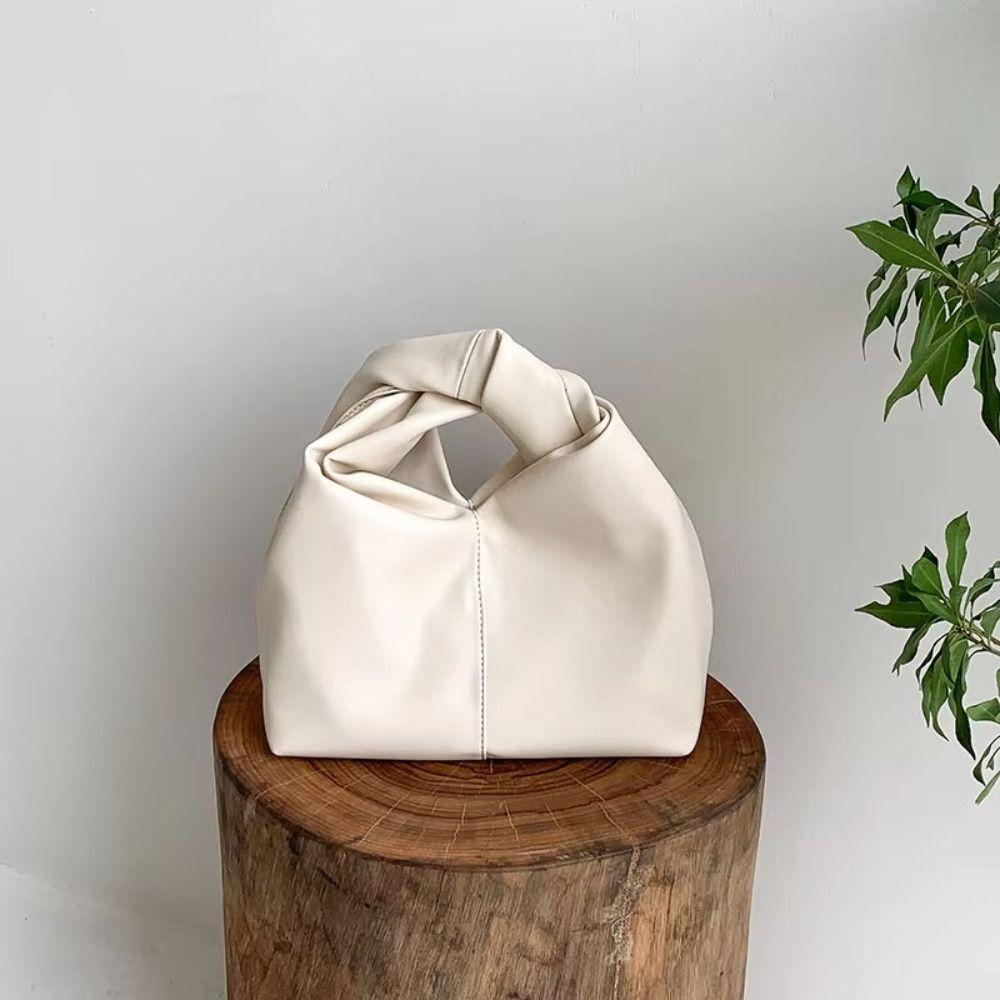 Large Capacity Women's Handbag Solid Color Tote Bag Stylish Dumpling Bag Girls