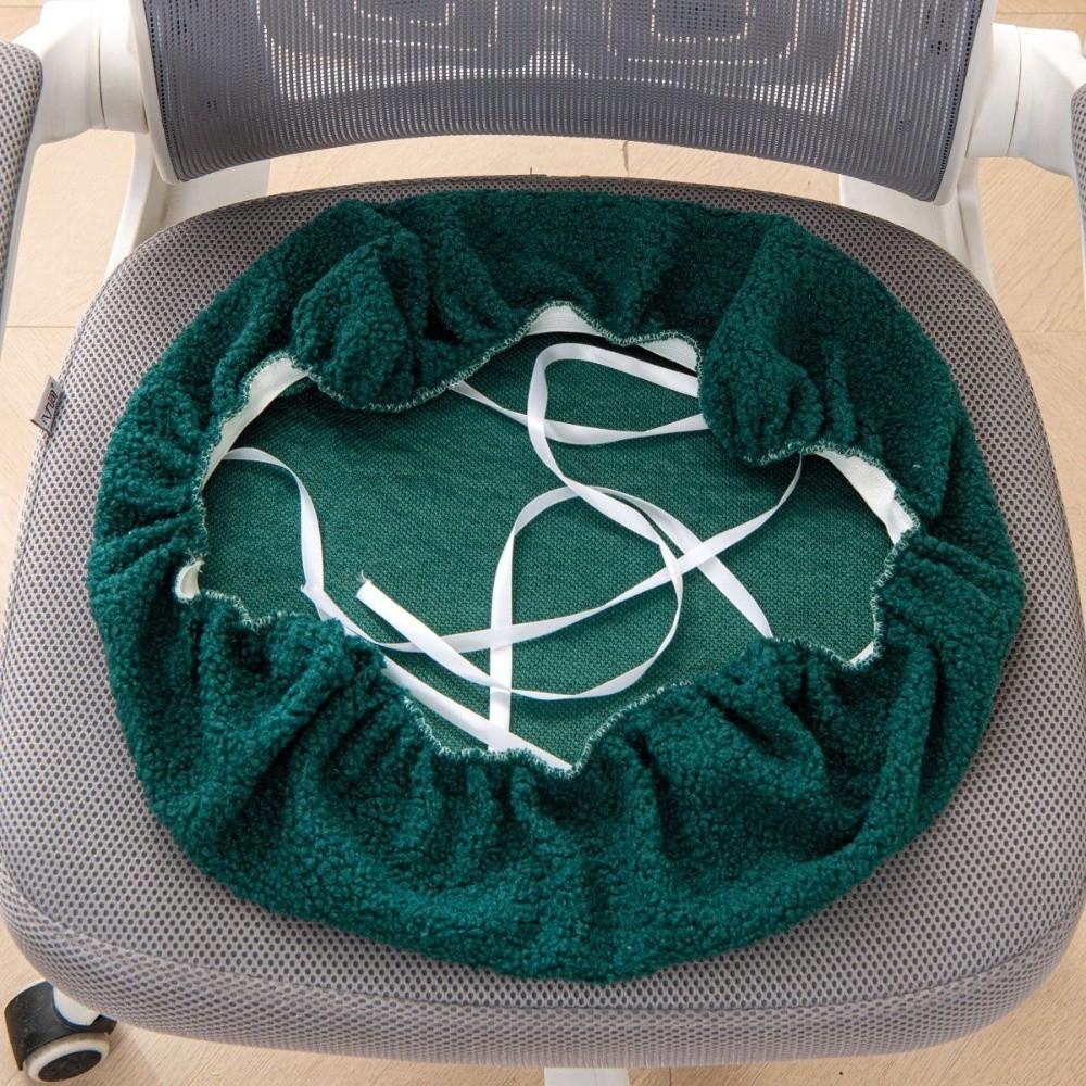 Stretch Office Chair Covers Cozy Plush Chair Seat Protector Removable Armchair Seat Cover Kitchen