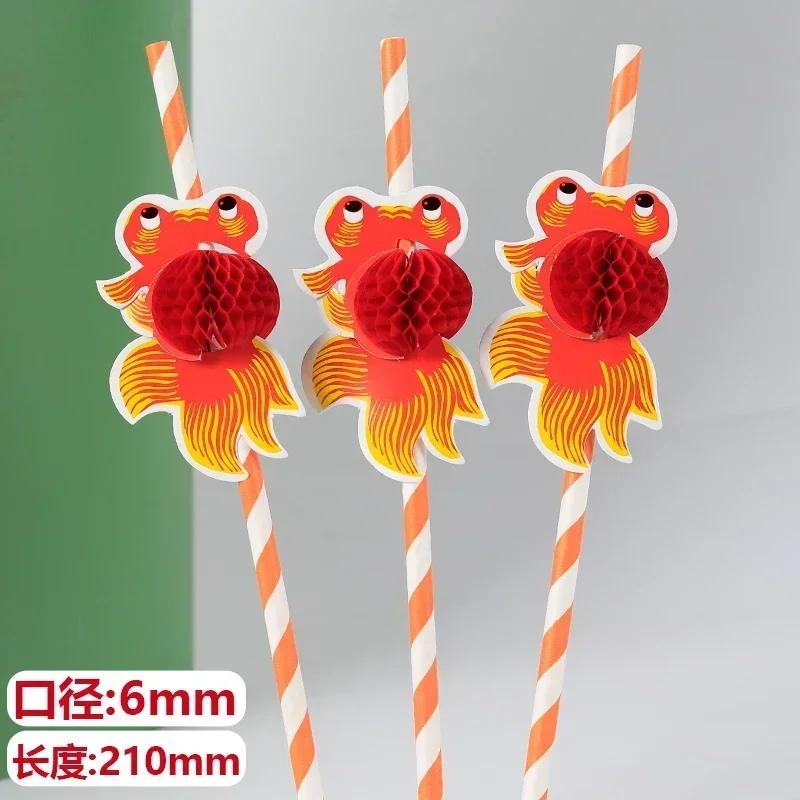 50PCS Disposable Biodegradable Paper Straws Food Grade Festival Decoration Party Desserts Juice Beverages Creative Styling Straw