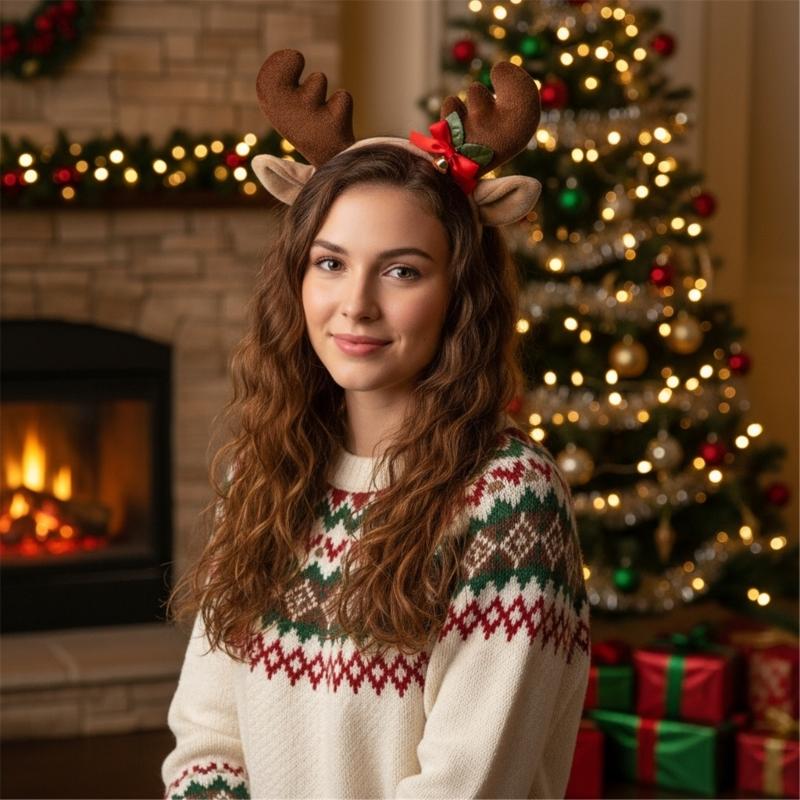 Soft Nonslip Reindeer Antlers Deer Horn Headwear For Kids And Adults Holiday Costume Accessories Headdress Props
