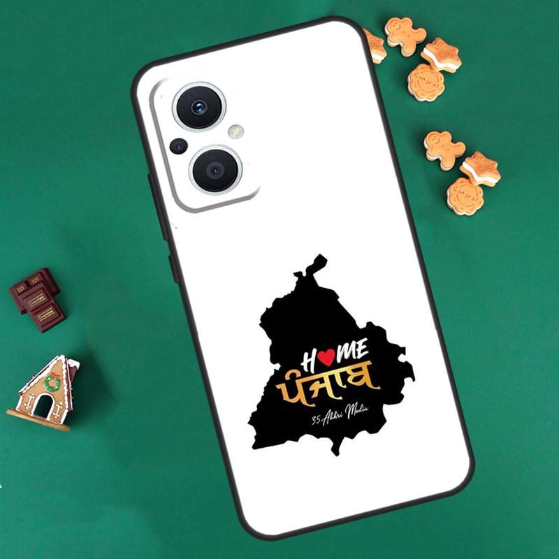 Punjab Map Outline Case For OPPO Reno 13 12 11 14 F 10 Pro 8T 8 7 Lite Cover For OPPO Find X8 X6 X5 X9 Pro Coque