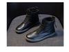 Women's Plus Size High-Top White Martin Boots - 2025 Versatile Autumn/Winter Flat-Bottom with Thickened Fleece and Double Zippers.