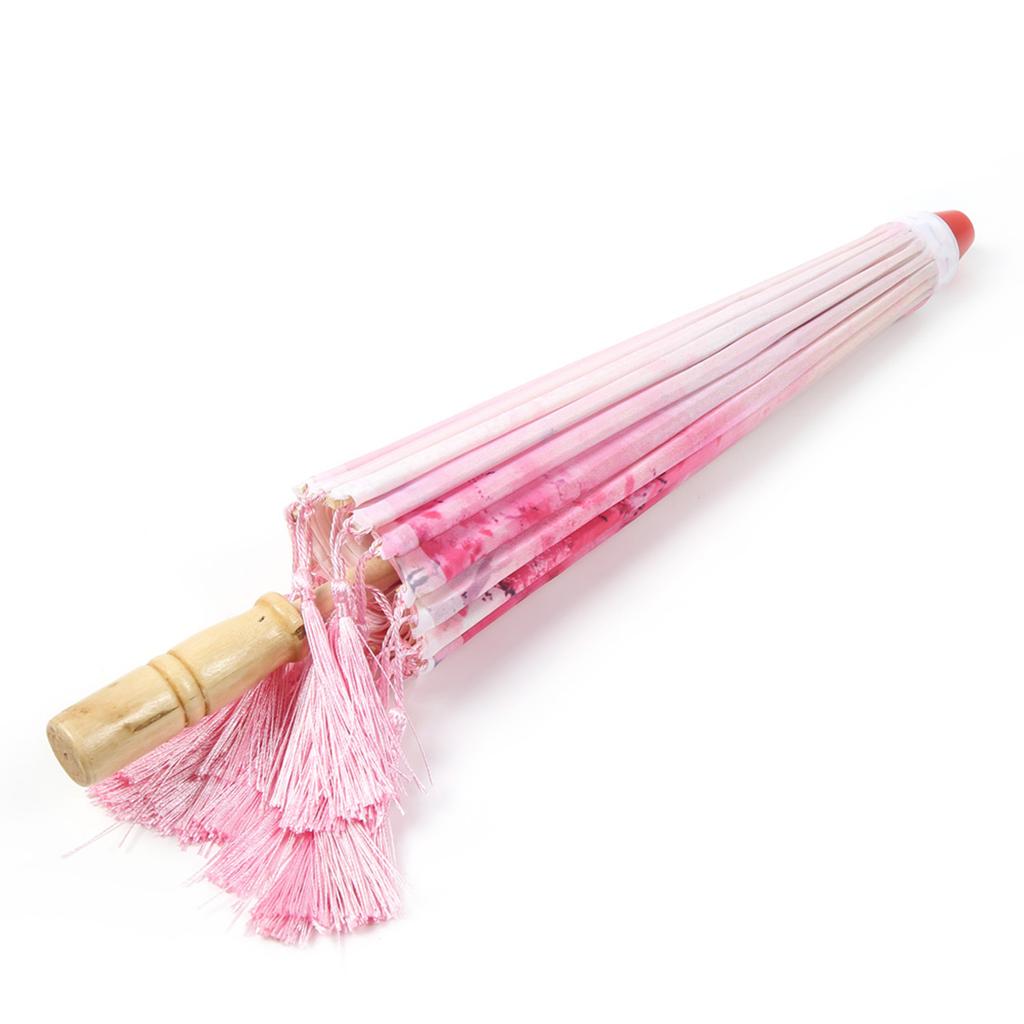 Umbrelă cu Ciucuri de Mătase Artă Meșteșug Decorativă Foto Dans Performanță Recuzită Cosplay Umbrelă Roz