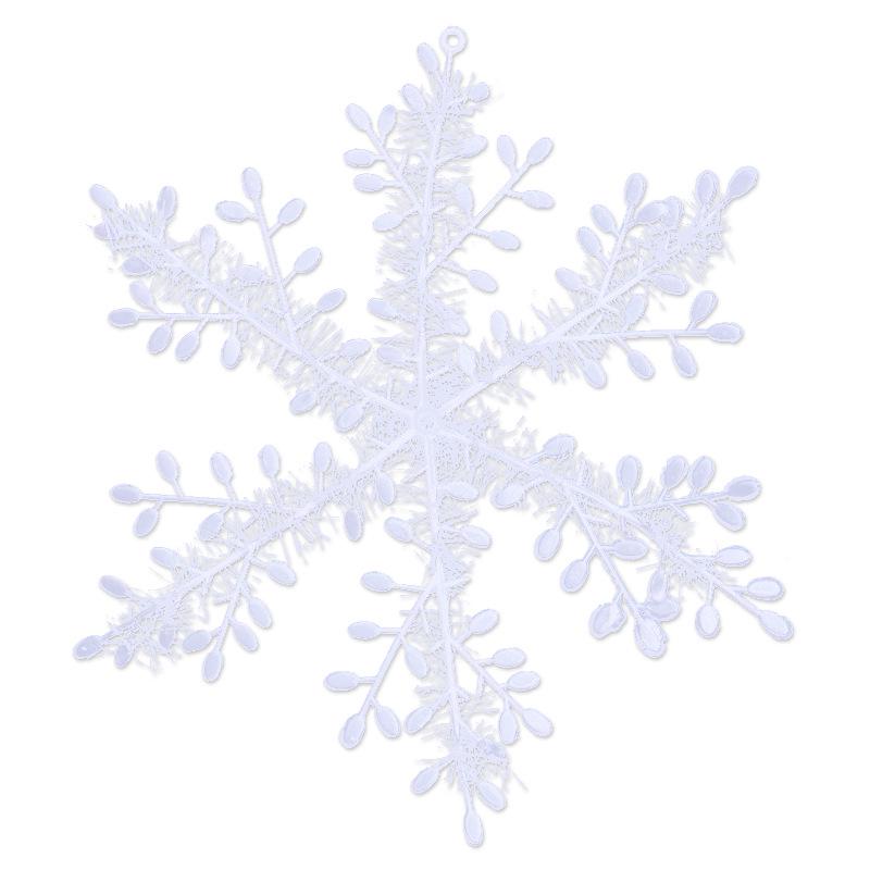 11cm Plastic Christmas Snowflake Ornaments - Pack of 3 Tree Decorations