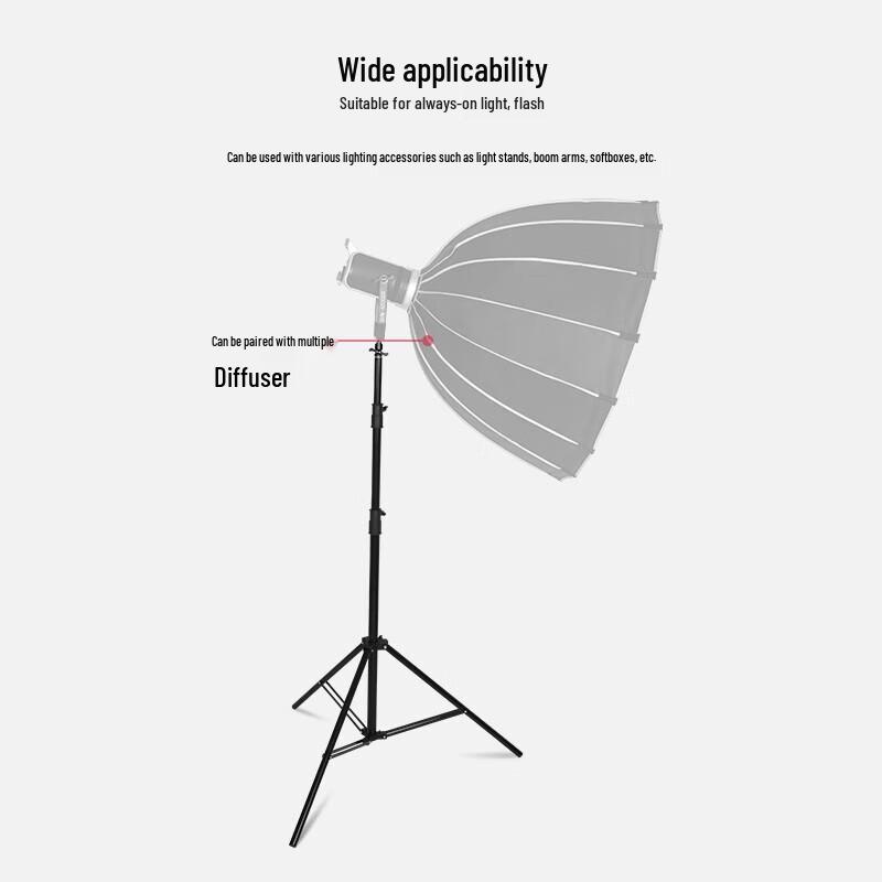 8GVM Photography Tripod Stand with Spring Buffer - 1.8m, 2m, 2.8m Adjustable Heights, Portable for Flash Lighting