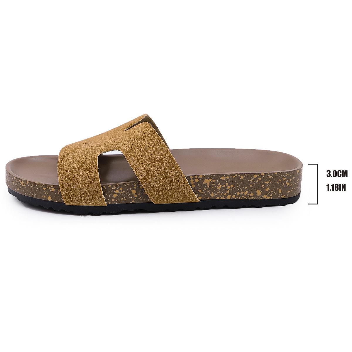 

Thick-bottomed cool slippers women s summer wear 2025 summer new fashion one-word foot set beach cool slippers 43 жёлтый