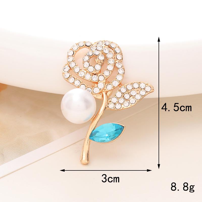 New 3D Rose Flower Alloy Phone Case Charm with Rhinestone Droplet.