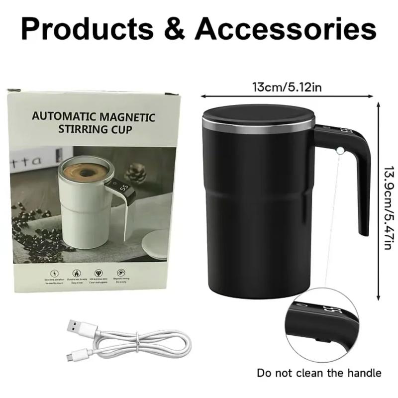 Mug à café électrique auto-mélangeur 380 ml IP67 étanche Mug à café mélangeur Chargement USB Affichage numérique Tasse magnétique automatique