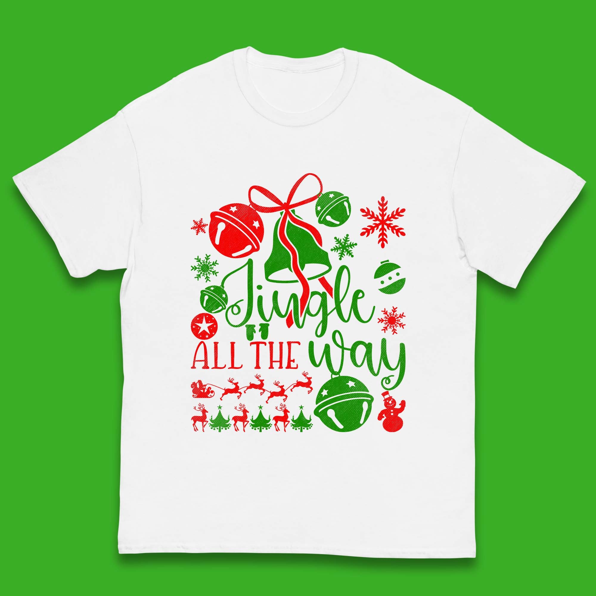 Jingle All The Way Christmas Kids T Shirt Christmas Top 140