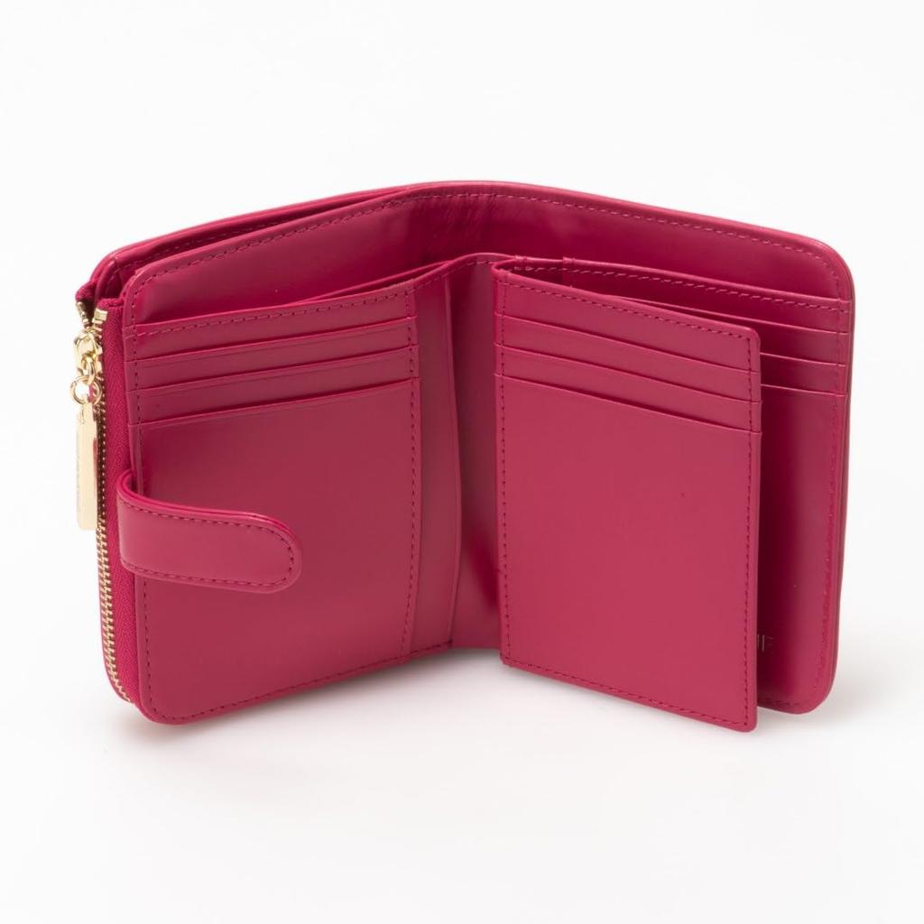 Portfel składany z zamkiem w kształcie litery L Pinky & Diane [Mieszany Tweed] Damski Tweed Kobiecy Przechowywanie PDLWGAS3 Różowy