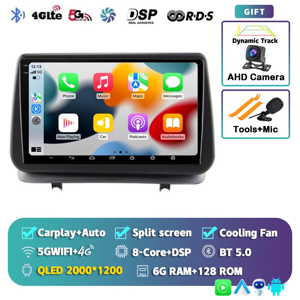 Android 14 Carplay Auto For Renault Clio 3 CLIO 3 2005 - 2014 Car Radio Multimedia Navigation GPS Player Stereo WiFi+4G BT DSP