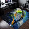 Tappeto in velluto di cristallo con design di racchetta da tennis e palla per sala giochi decorazione ufficio tappeto a tema sportivo decorazione casa moderna 3D