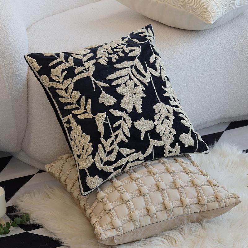 Italian Light Luxury Pillow Cushion Lumbar Pillow Back Pillow Model Room Hotel High-end Pillow Case Home Soft Decoration