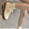 Genuine Leather Training Shoes for Women's Spring Thick Sole Elevated Board Shoes, Casual Sports Little White Shoes