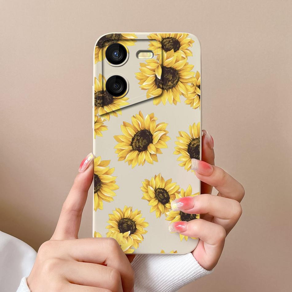 Case For Tecno Pova 5 Pro Floral Pilot Soft Liquid Silicone Camera Lens Protection Anti Drop Back Cover For Tecno Pova5 Pro Capa